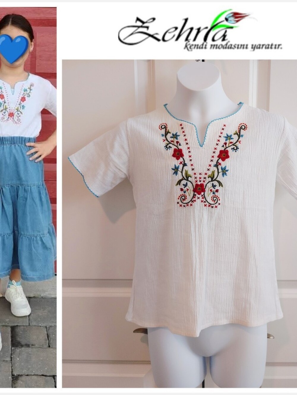 Zehria Embroidered Blouse (Turkish Brand)